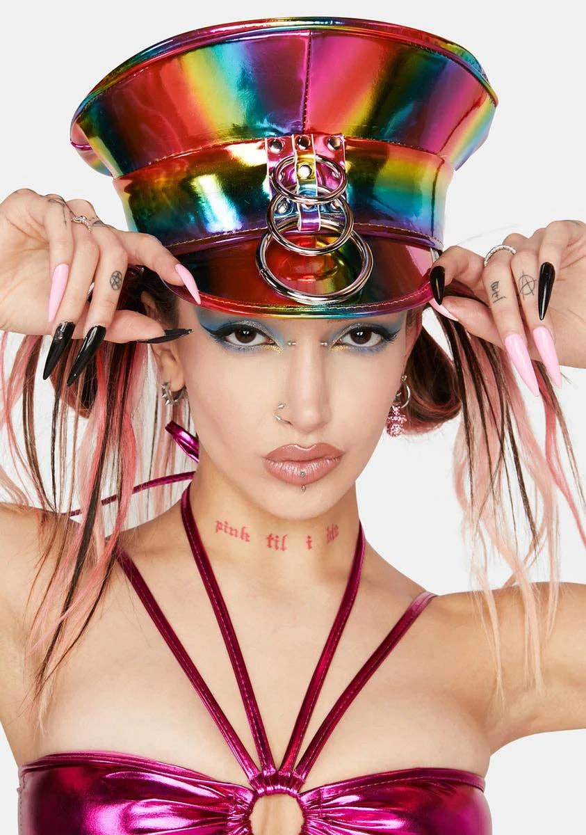 Funk Plus - Bondage captain hat - Rainbow