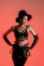 Jas Leather Cage Skirt & Studded Leather Top Bundle