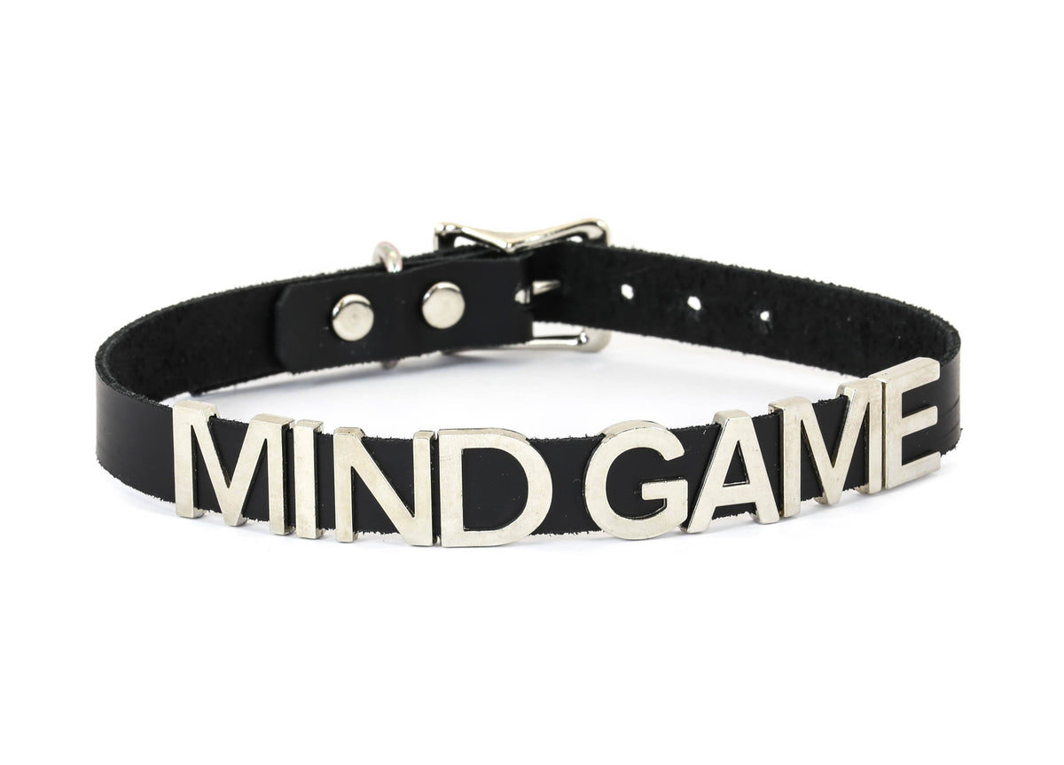 Funk Plus - Leren naam choker - Zwart