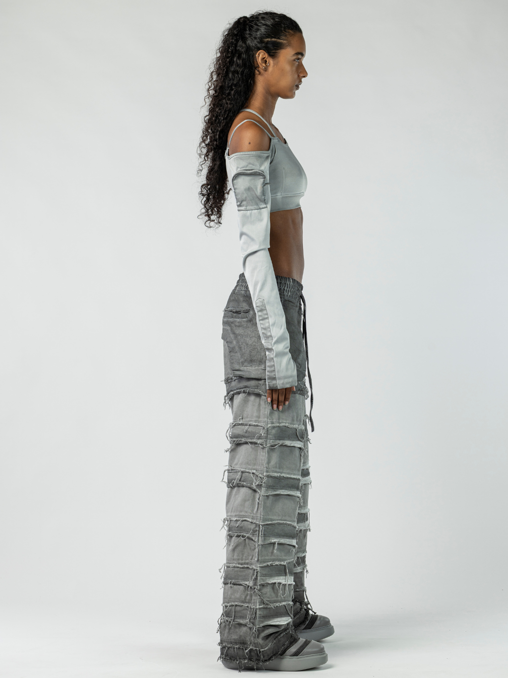 Womens Pants with Patchwork Detail