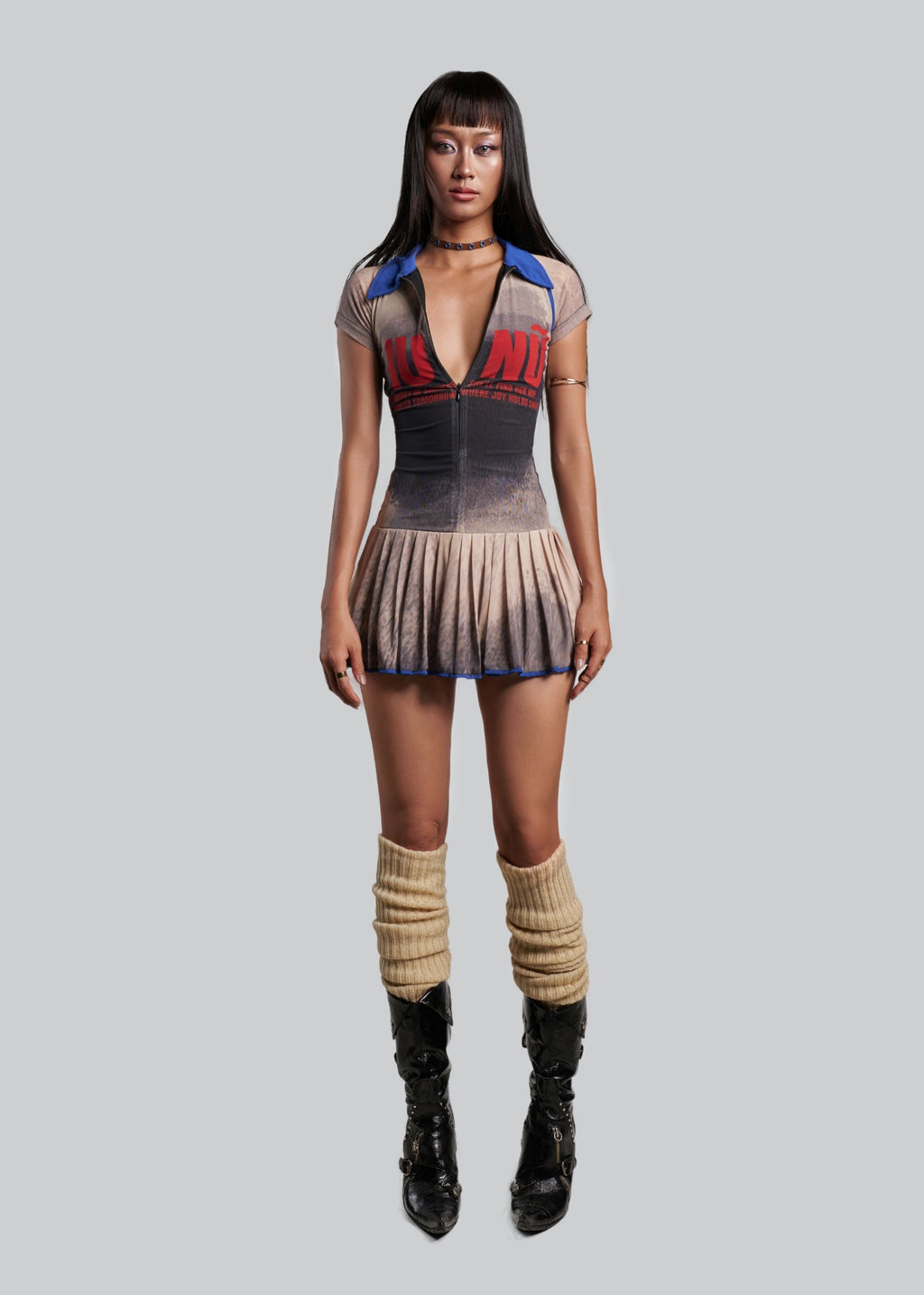 IUNU Printed Tennis mini dress