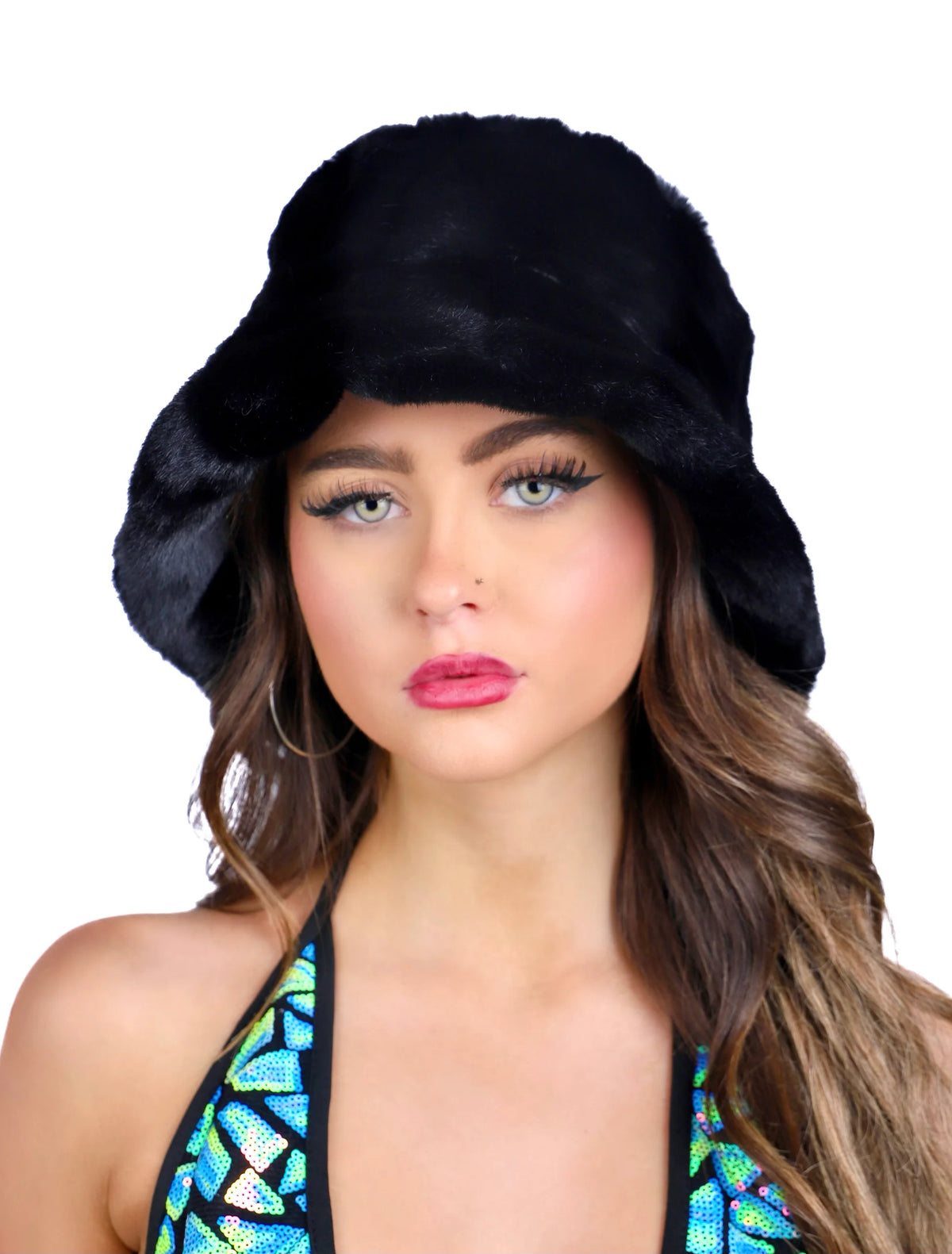 Lumi Shop — Black Fuzzy Hat