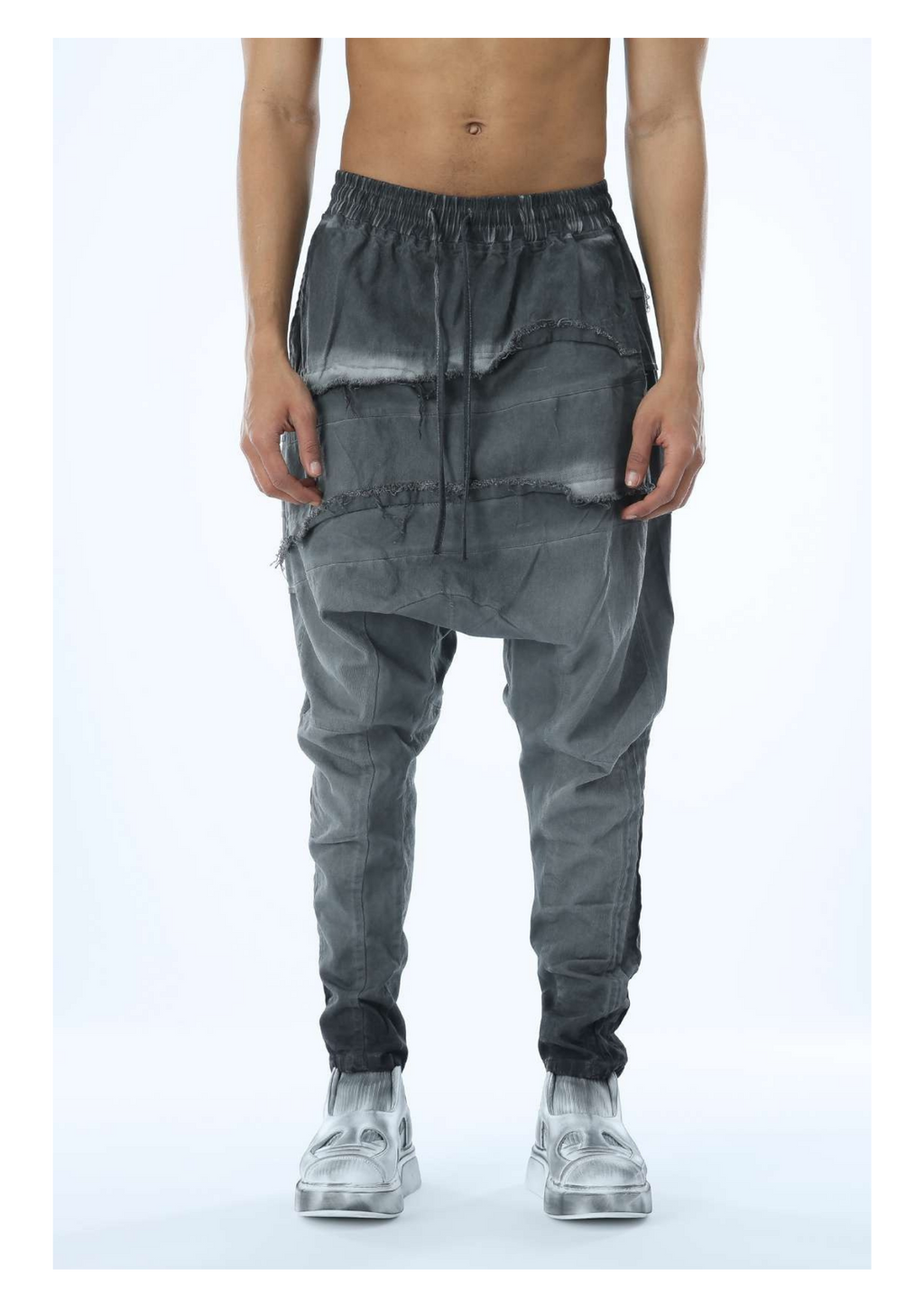 Low Crotch & Garnished Men's Trousers