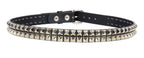 Funk Plus - Leren rave belt - 2 rijen  pyramid studs - Zwart