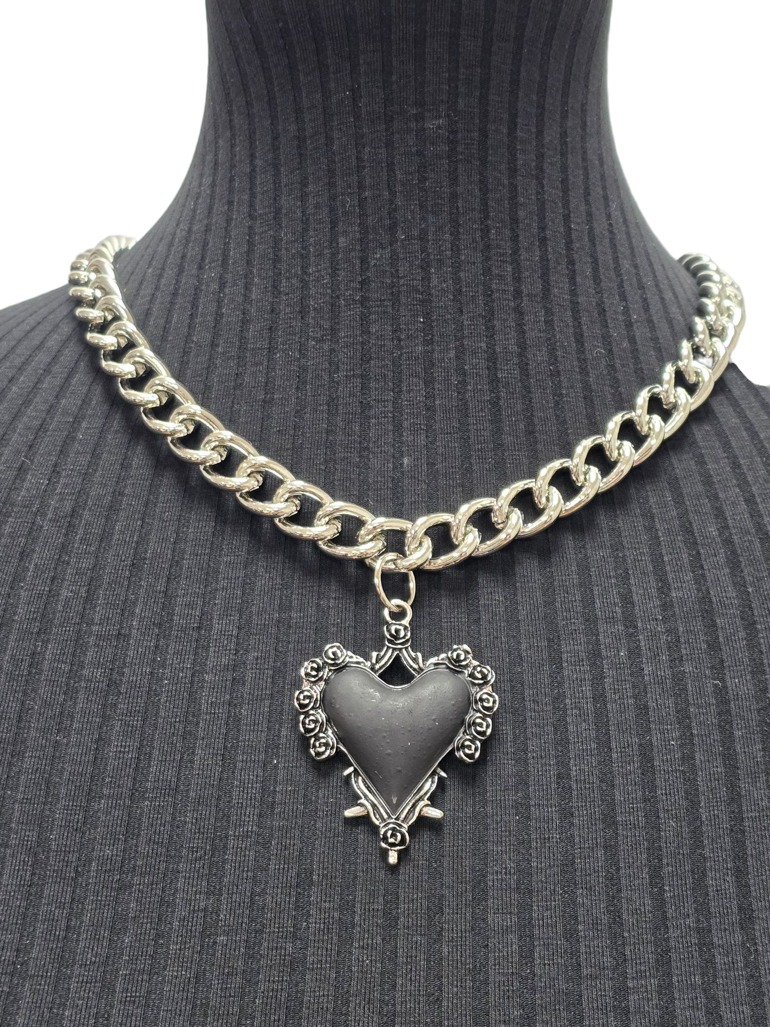 cuban chain heart necklace 