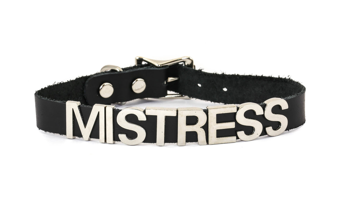 Funk Plus - Leren naam choker - Zwart