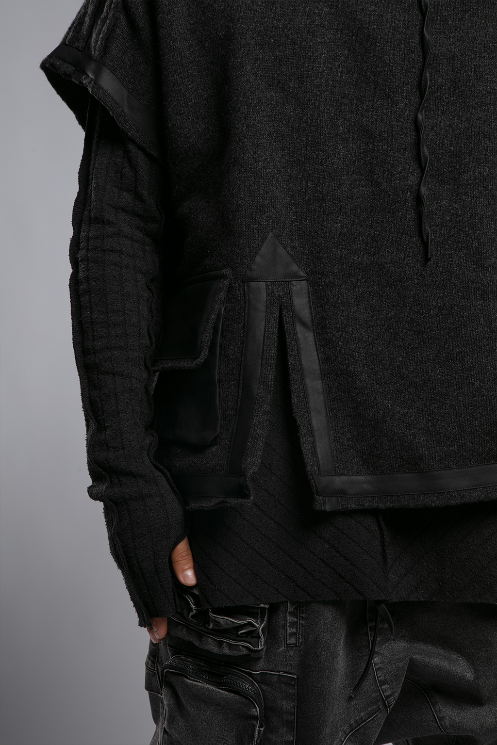 Short Cardigan with Front Slit