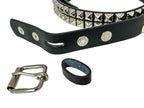 Funk Plus - Leren rave belt - 2 rijen  pyramid studs - Zwart