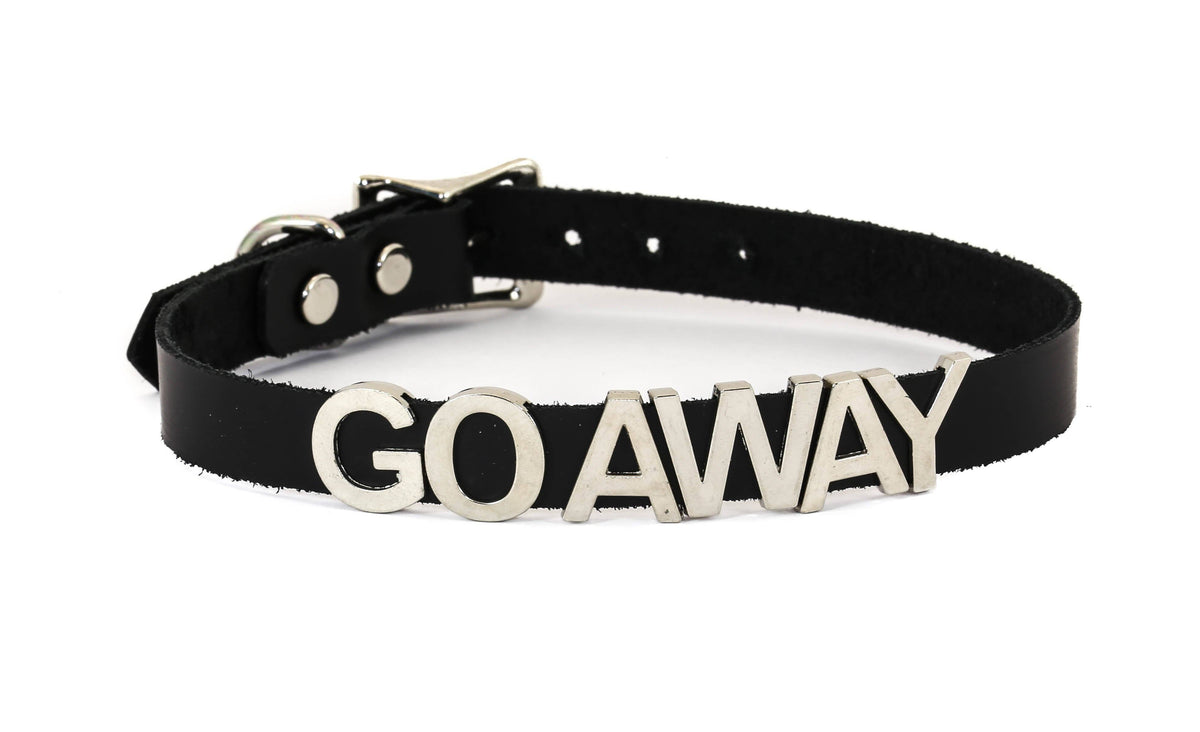 Funk Plus - Leren naam choker - Zwart