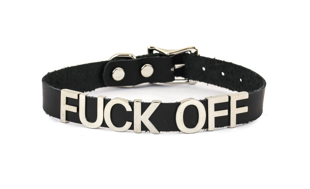 Funk Plus - Leren naam choker - Zwart