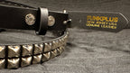 Funk Plus - Leren rave belt - 2 rijen  pyramid studs - Zwart