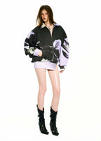 BONG Purple Blooms Hoodie Split Dress