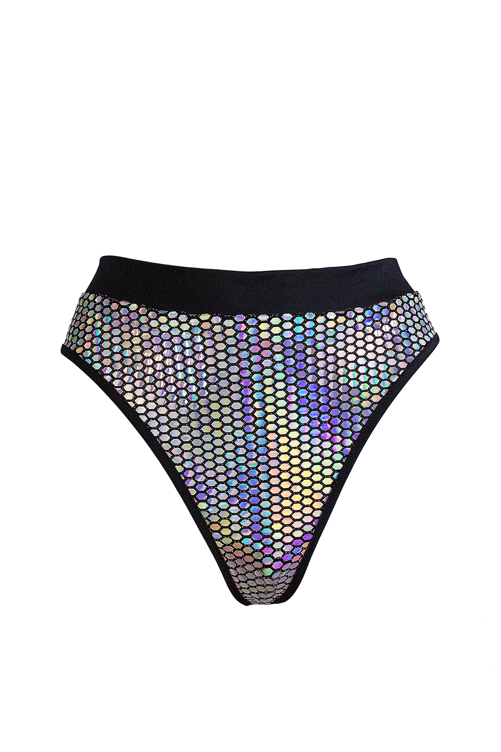 Exes Lingerie - Bond high cut bottom - Holographic silver