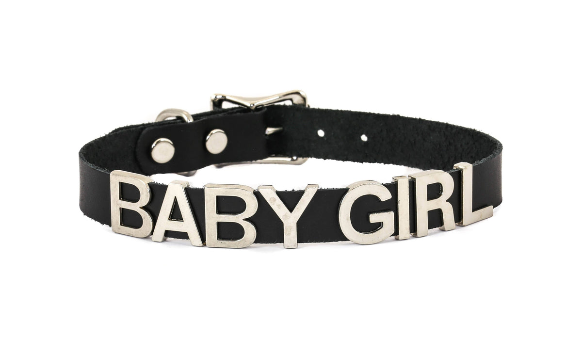 Funk Plus - Leren naam choker - Zwart