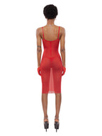 Nina Red Midi Dress