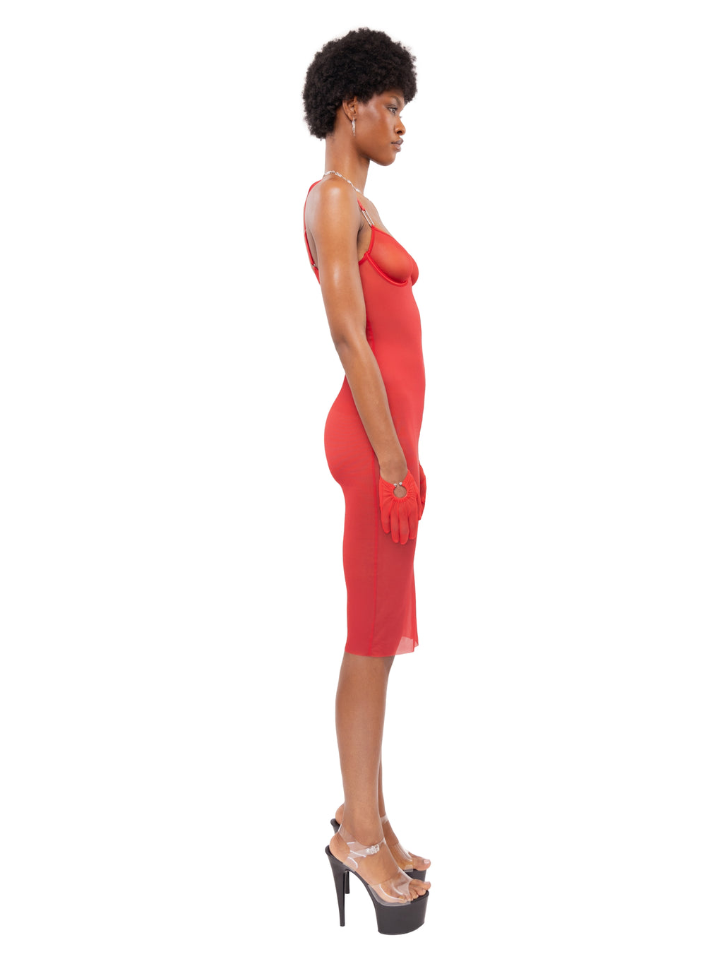 Nina Red Midi Dress