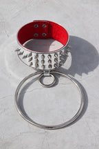 Silver Large Choker with Studs
