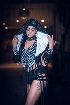 Yin Yang Tribal Sequin Fringe Top