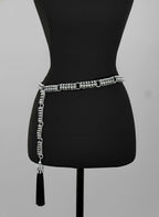 Beaded Adjustable Chain Belt with Removable Tassel - 7 Looks in 1