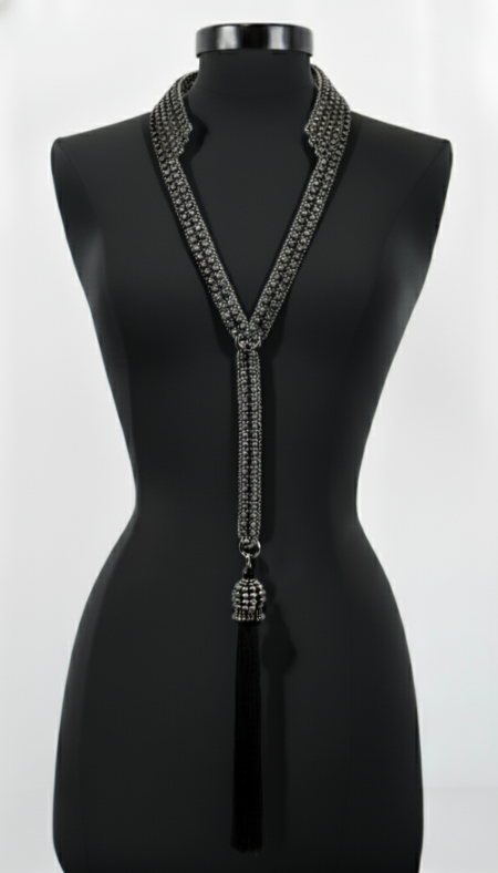 Beaded Tailored Collar with Removable Tie- 6 Looks in 1