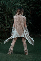 Bee Cosmic Laser Cut Vest (Beige)