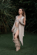 Bee Cosmic Laser Cut Vest (Beige)