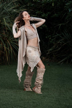 Bee Cosmic Laser Cut Vest (Beige)