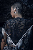 Black Mandala Fringe Shawl, Top & Skirt (3 in 1)