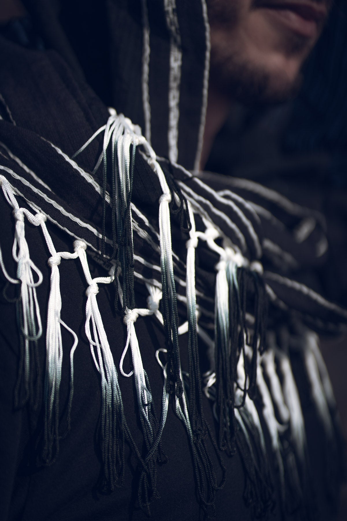Black Ombre Fringe Hood