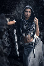 Black Ombre Fringe Hood