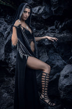 Black Ombre Fringe Hood