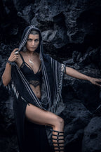 Black Ombre Fringe Hood