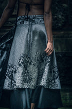 Samurai Wrap Skirt (Black/Silver)