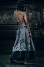 Samurai Wrap Skirt (Black/Silver)