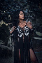 Yin Yang Tribal Sequin Fringe Top
