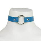 Studio Moonbow - Leather Choker with Ring – Blue