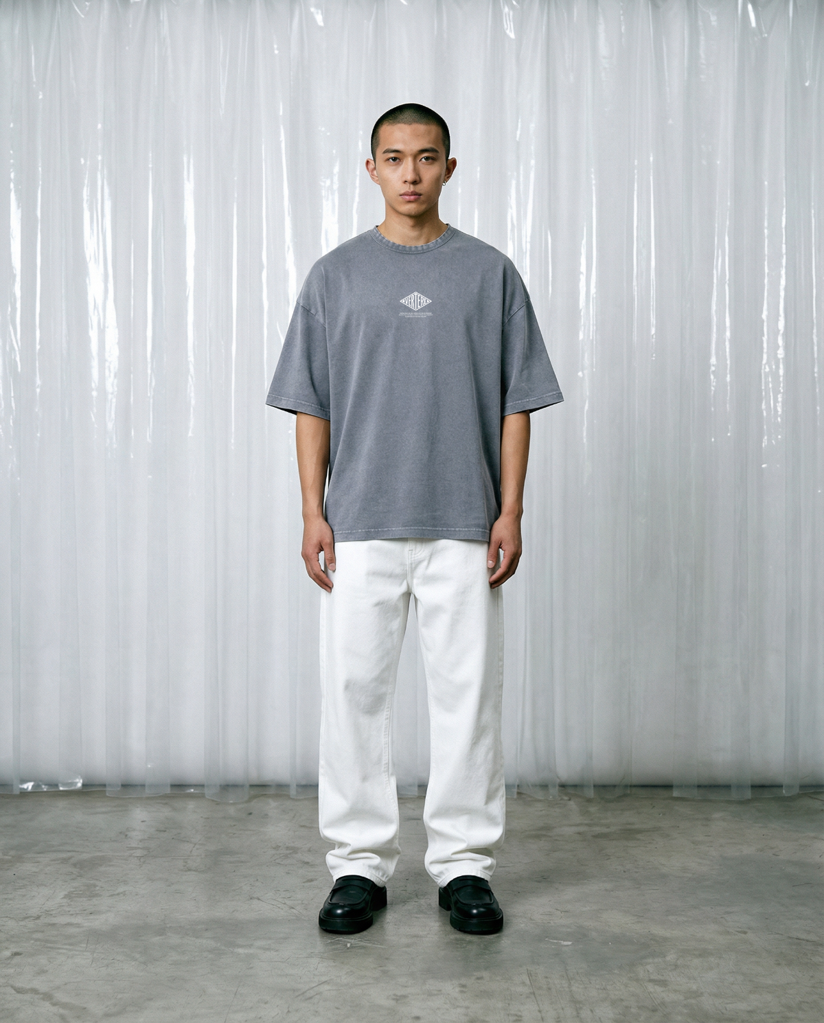 CORPORATE LOGO T-SHIRT - WASHED GREY