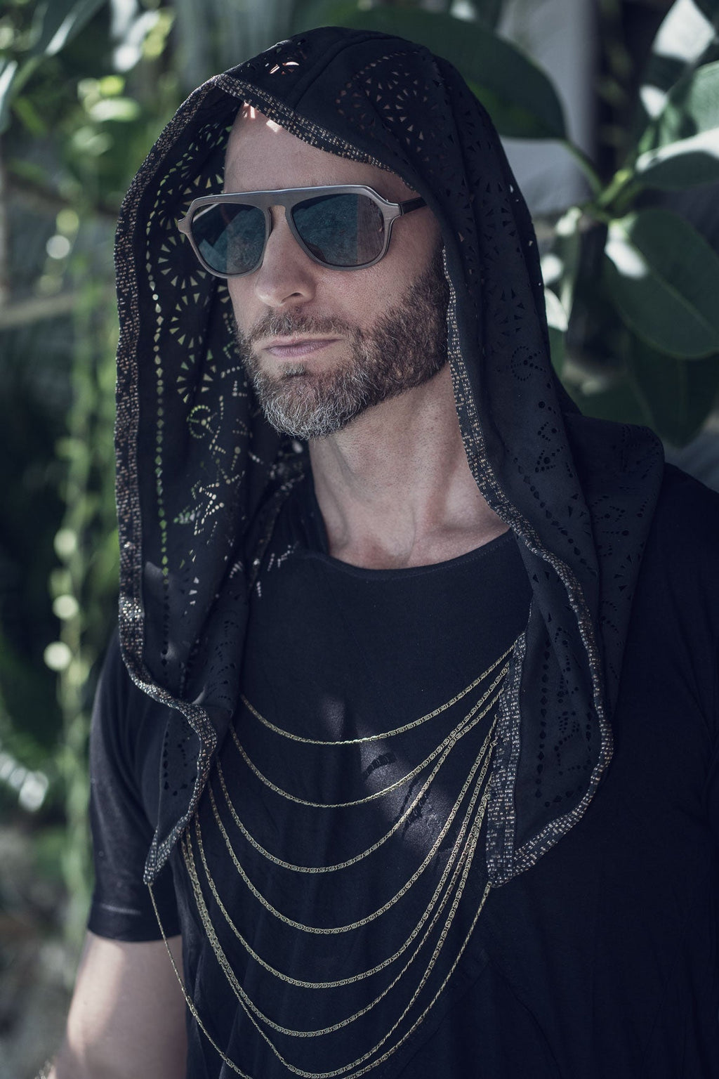 Cosmic Druid Laser Cut Chain Hood