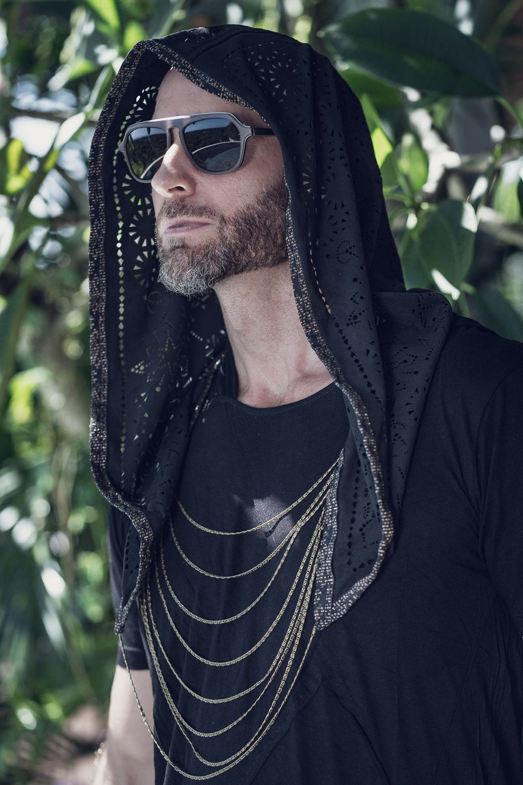 Cosmic Druid Laser Cut Chain Hood