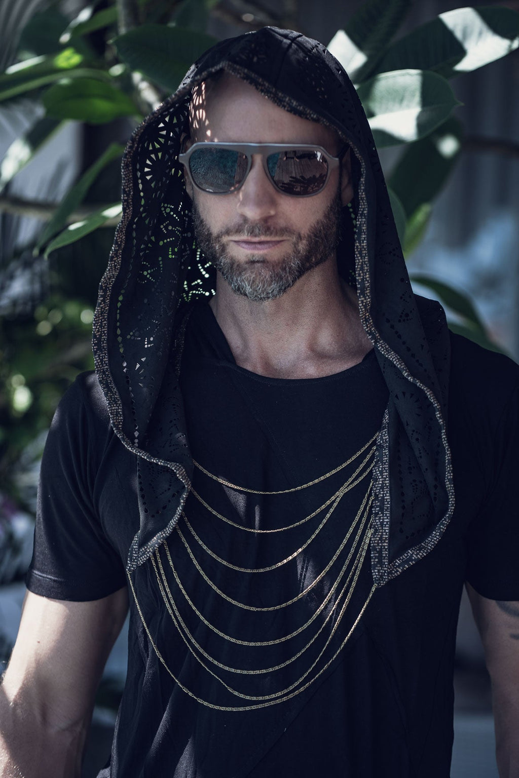 Cosmic Druid Laser Cut Chain Hood