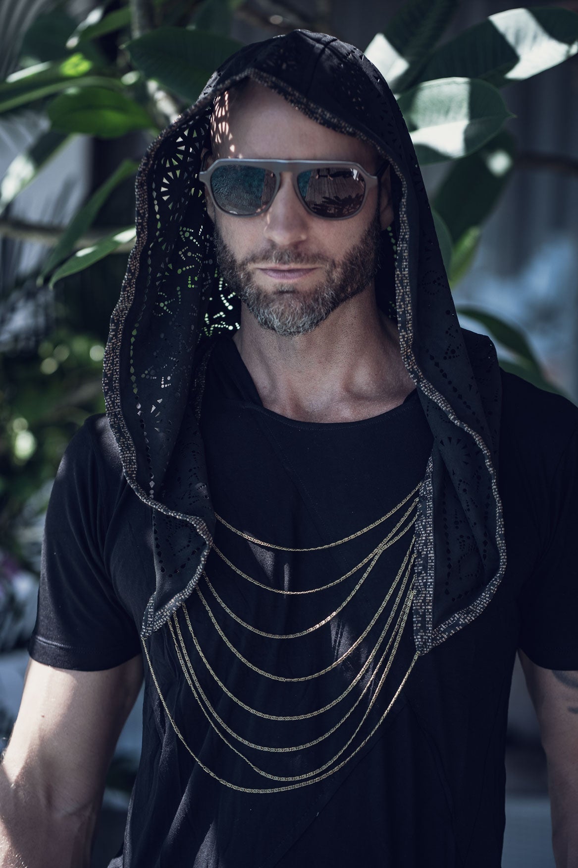 Cosmic Druid Laser Cut Chain Hood
