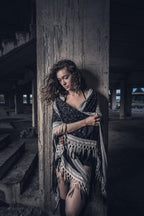 Cosmic Mandala Fringe Poncho