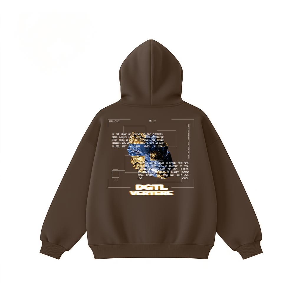 DGTL X VERTERE SYSTEM SHOCK HOODIE - COFFEE