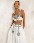 Teuta Modular Pearl Beaded Belt | Luxury Bridal Sash with removable Bow Medallions