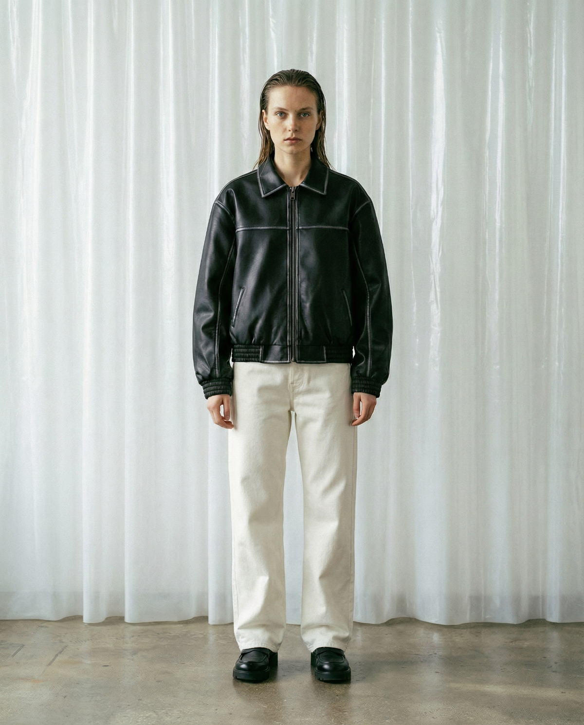 ENIGMA LEATHER JACKET - BLACK