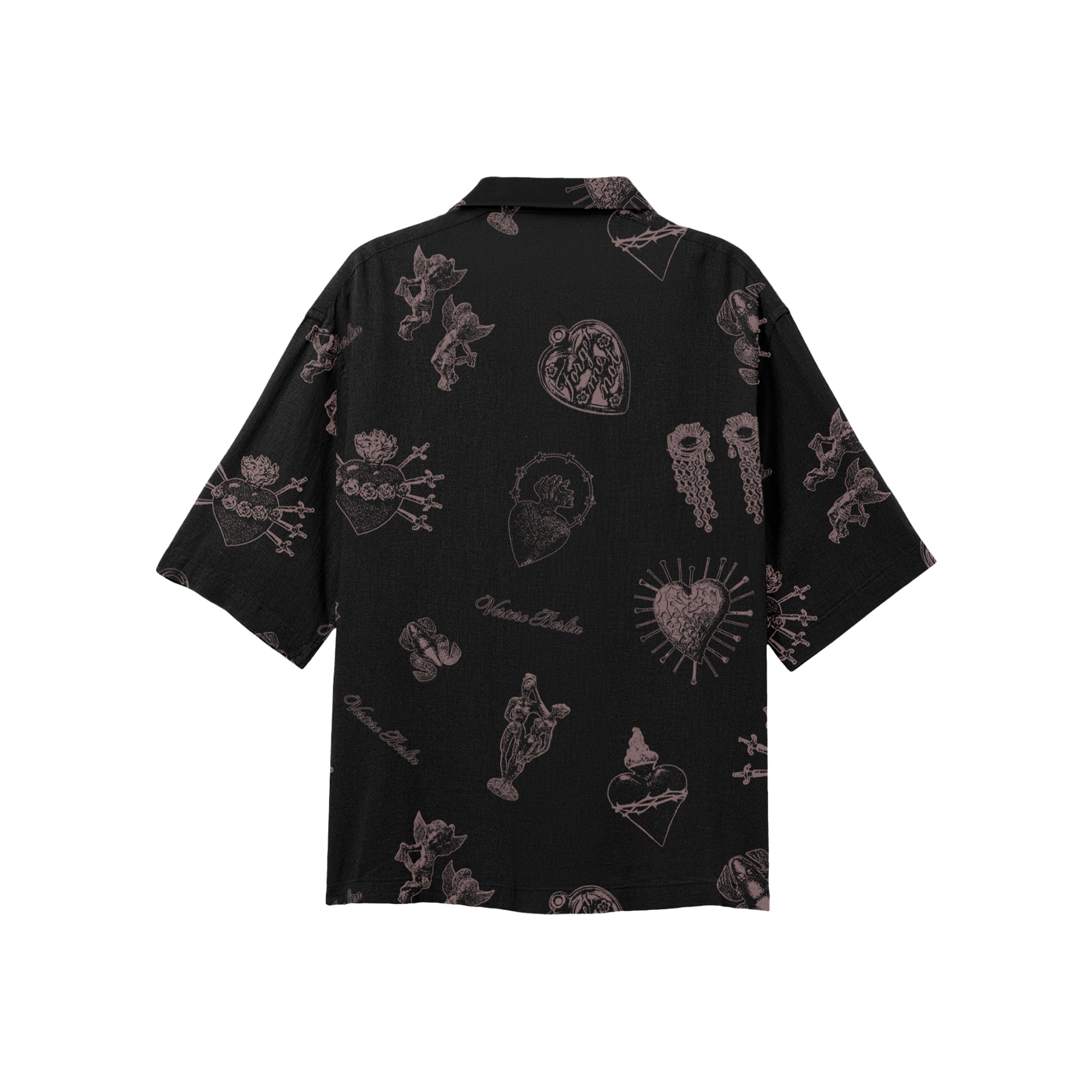 FORGET ME NOT VISCOSE SHIRT - BLACK
