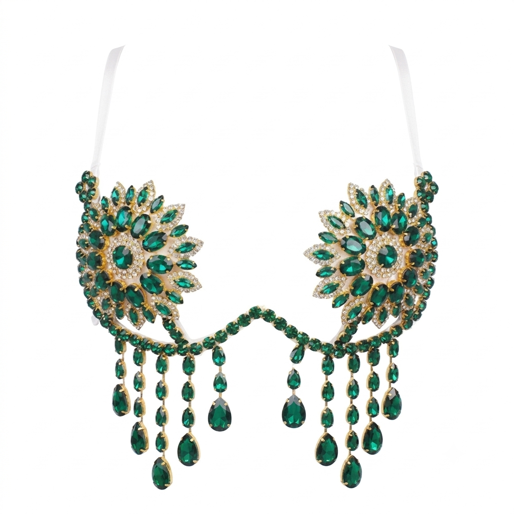 Desert Empress Rhinestone Embellished Carnival Bra