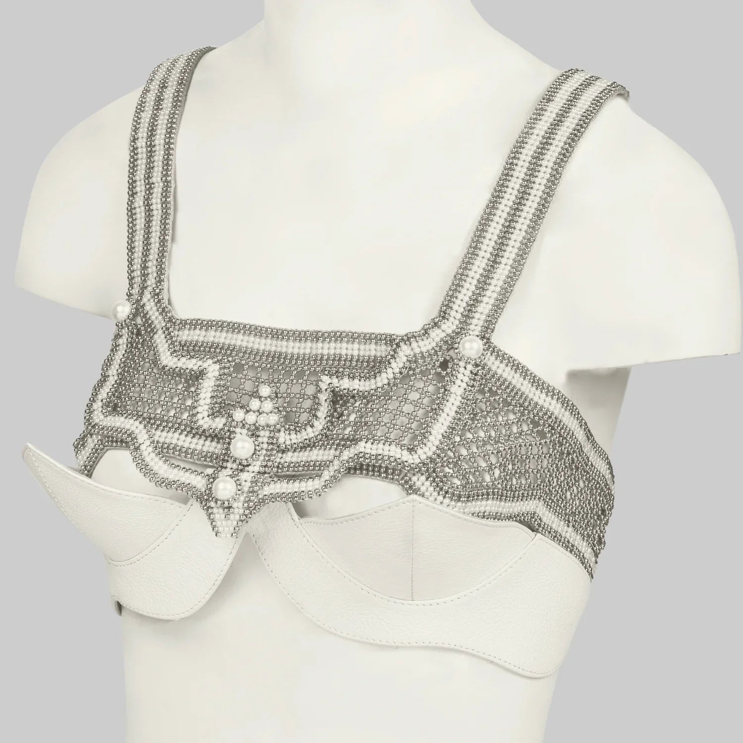 Khutulun Modular Top with Leather Balconette – Pearl |  Best Seller