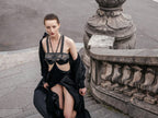Khutulun Beaded Modular Top with Leather Balconette Bra –  4 Color Variants