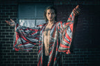 Solar Energy Sequin Kimono (Red/Silver/Black)